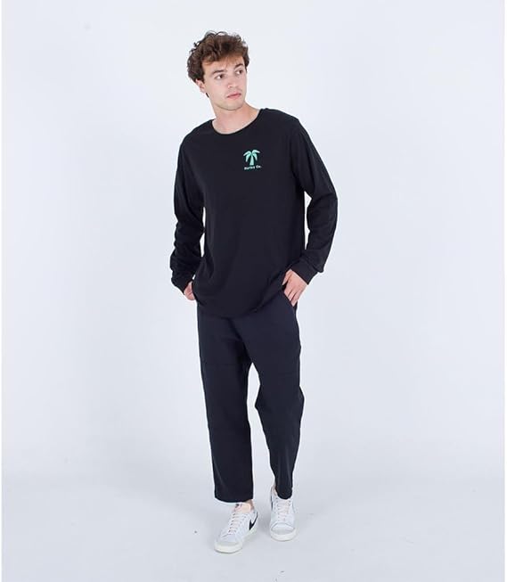 Hurley Men's Evd Checker Palm LS T-Shirt