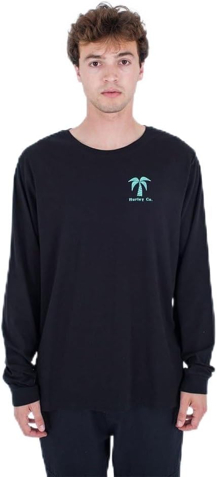 Hurley Men's Evd Checker Palm LS T-Shirt