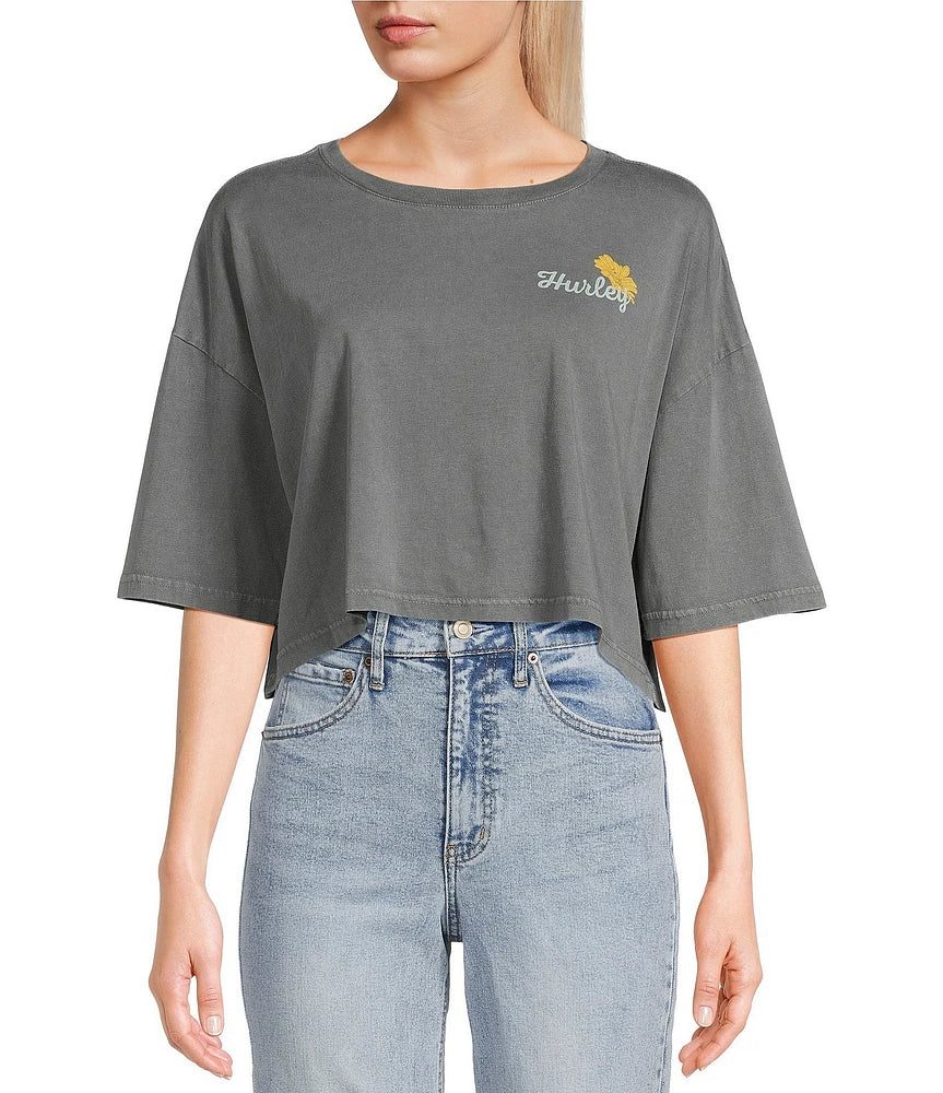 Tricou HURLEY YIN & YAN BOYFRIEND CROPPED TEE