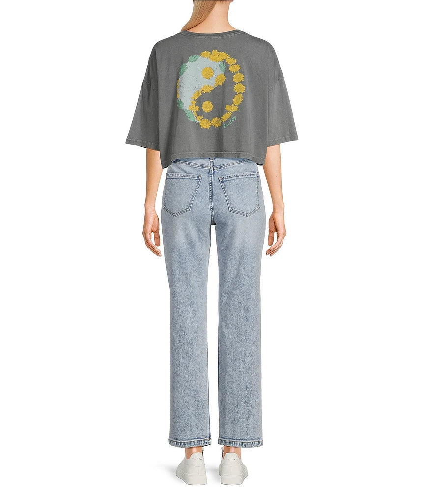 Tricou HURLEY YIN & YAN BOYFRIEND CROPPED TEE
