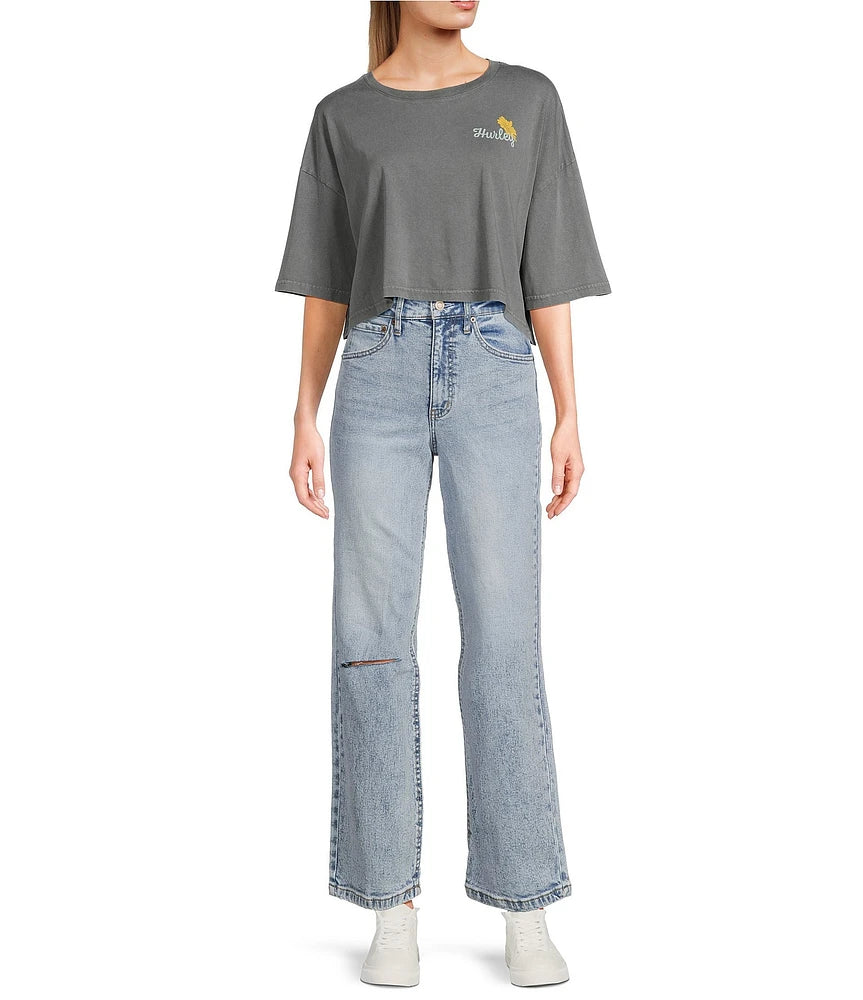Tricou HURLEY YIN & YAN BOYFRIEND CROPPED TEE