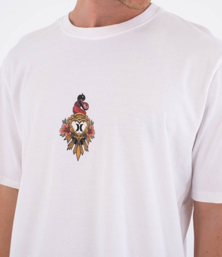 Tricou HURLEY - TATTOO TRUDY HEART SS TEE WHITE
