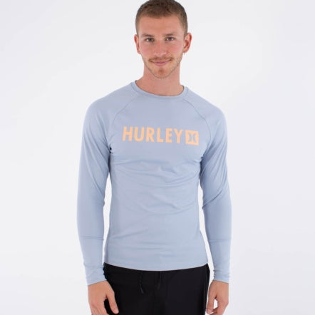 Lycra HURLEY - RASH SLIM FIT BOX LS SPRING BREEZE