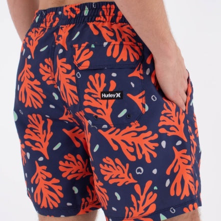 Boardshorts HURLEY - M VOLLEY ICON PRINTING PRESS CORAL DESTROYER