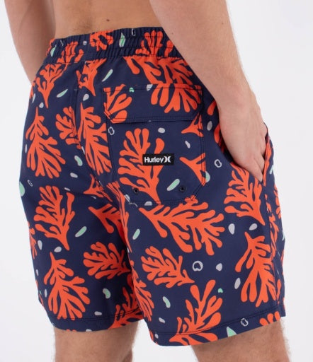 Boardshorts HURLEY - M VOLLEY ICON PRINTING PRESS CORAL DESTROYER