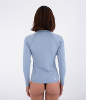 Lycra HURLEY - W RASH LS ZIP TEE SPRING BREEZE