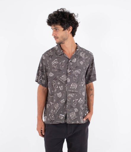 Camasa HURLEY - M WOVEN SS ETAM BLACK