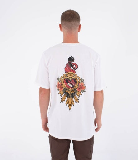 Tricou HURLEY - TATTOO TRUDY HEART SS TEE WHITE