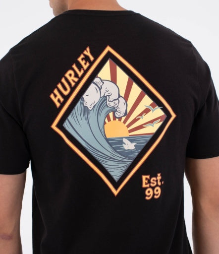 Tricou HURLEY - TEE SS PRINTING PRESS DISQUES BLACK