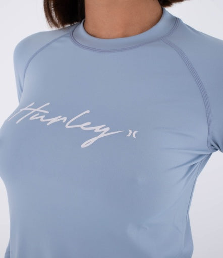 Lycra HURLEY - W RASH LS TEE SPRING BREEZE