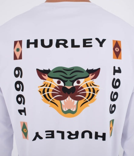 Lycra HURLEY - RASH REGULAR BOLUD LS WHITE