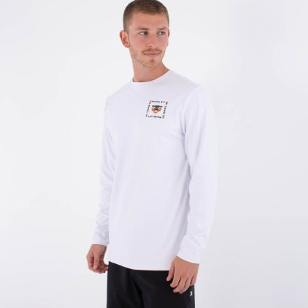 Lycra HURLEY - RASH REGULAR BOLUD LS WHITE