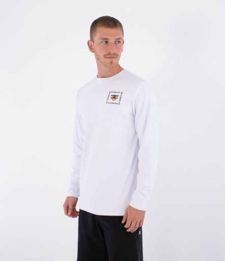 Lycra HURLEY - RASH REGULAR BOLUD LS WHITE