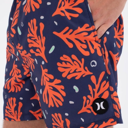 Boardshorts HURLEY - M VOLLEY ICON PRINTING PRESS CORAL DESTROYER