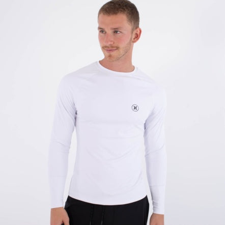 Lycra HURLEY - RASH SLIM FIT ICON CIRCLE LS WHITE