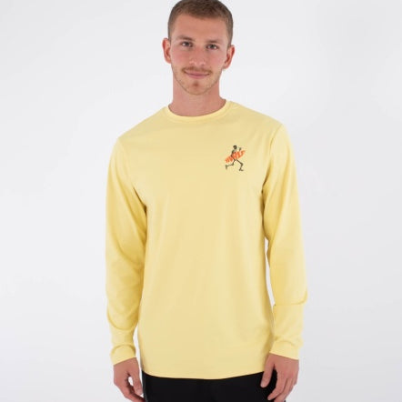 Lycra HURLEY - RASH REGULAR FLAMENGUE LS NECTARINE