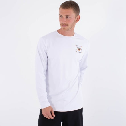 Lycra HURLEY - RASH REGULAR BOLUD LS WHITE