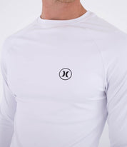 Lycra HURLEY - RASH SLIM FIT ICON CIRCLE LS WHITE
