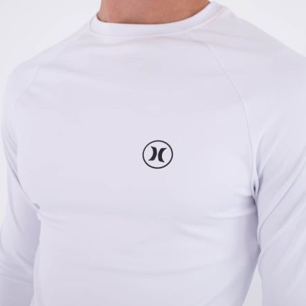 Lycra HURLEY - RASH SLIM FIT ICON CIRCLE LS WHITE