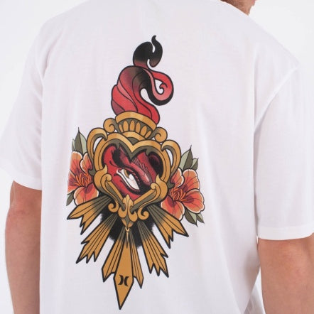 Tricou HURLEY - TATTOO TRUDY HEART SS TEE WHITE