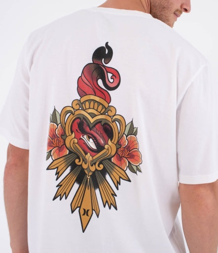 Tricou HURLEY - TATTOO TRUDY HEART SS TEE WHITE
