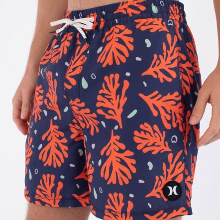 Boardshorts HURLEY - M VOLLEY ICON PRINTING PRESS CORAL DESTROYER