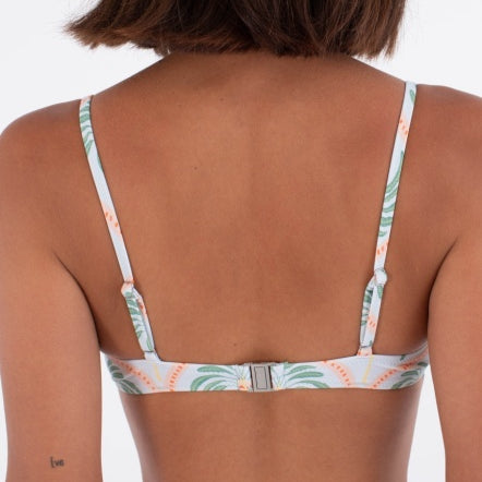 Costum de baie HURLEY - HURLEY SCOOP CROP TOP PRINT BEACH CLAY