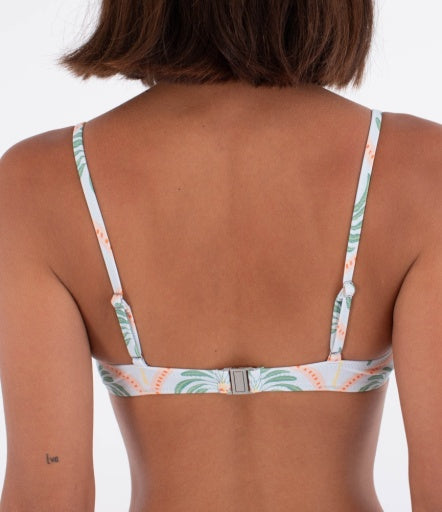 Costum de baie HURLEY - HURLEY SCOOP CROP TOP PRINT BEACH CLAY