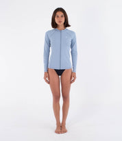 Lycra HURLEY - W RASH LS ZIP TEE SPRING BREEZE
