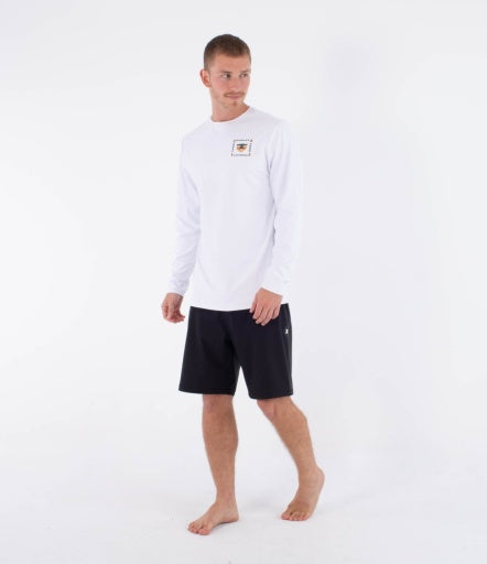 Lycra HURLEY - RASH REGULAR BOLUD LS WHITE