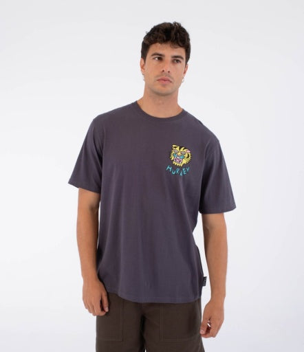 Tricou HURLEY - ETAM TIGER SS TEE DARK STONE GREY