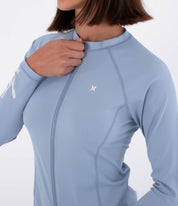 Lycra HURLEY - W RASH LS ZIP TEE SPRING BREEZE