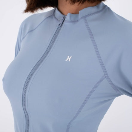 Lycra HURLEY - W RASH LS ZIP TEE SPRING BREEZE