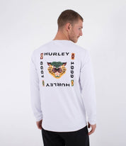 Lycra HURLEY - RASH REGULAR BOLUD LS WHITE