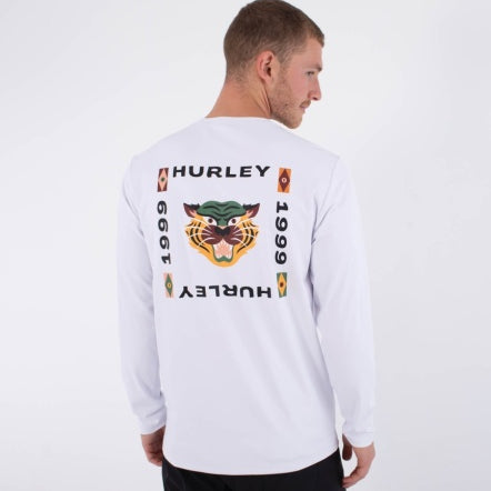 Lycra HURLEY - RASH REGULAR BOLUD LS WHITE