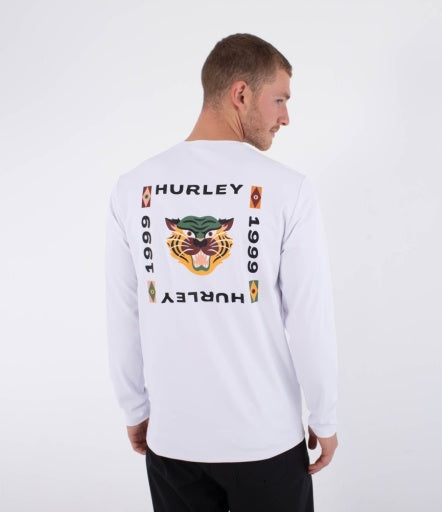 Lycra HURLEY - RASH REGULAR BOLUD LS WHITE