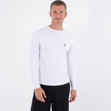 Lycra HURLEY - RASH SLIM FIT ICON CIRCLE LS WHITE