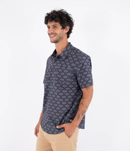 Camasa HURLEY - M WOVEN SS PRINTING PRESS ARBORE BLACK