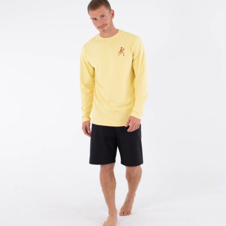 Lycra HURLEY - RASH REGULAR FLAMENGUE LS NECTARINE