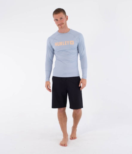 Lycra HURLEY - RASH SLIM FIT BOX LS SPRING BREEZE