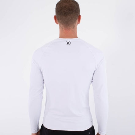 Lycra HURLEY - RASH SLIM FIT ICON CIRCLE LS WHITE