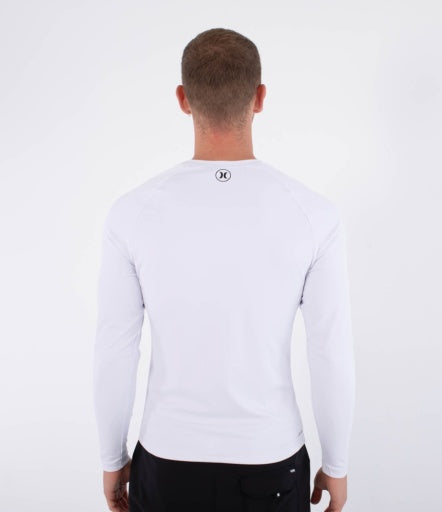 Lycra HURLEY - RASH SLIM FIT ICON CIRCLE LS WHITE