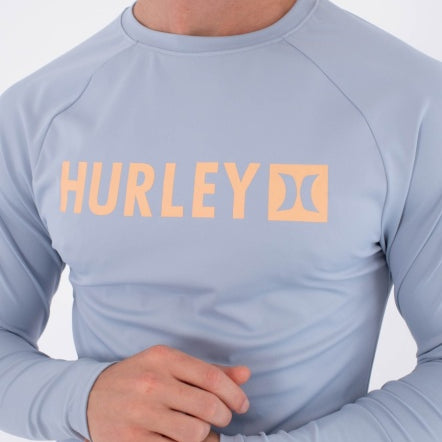 Lycra HURLEY - RASH SLIM FIT BOX LS SPRING BREEZE