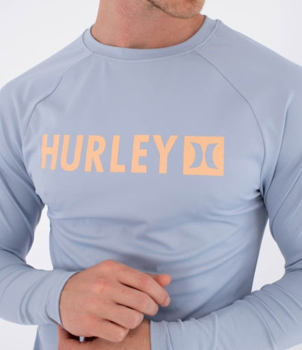 Lycra HURLEY - RASH SLIM FIT BOX LS SPRING BREEZE